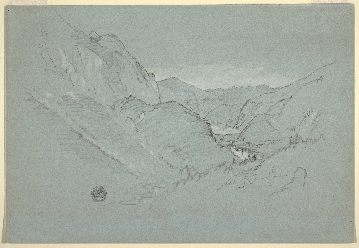 素描，阿尔卑斯山风景，1868 年 8 月至 9 月 作者 弗雷德里克·埃德温·丘奇