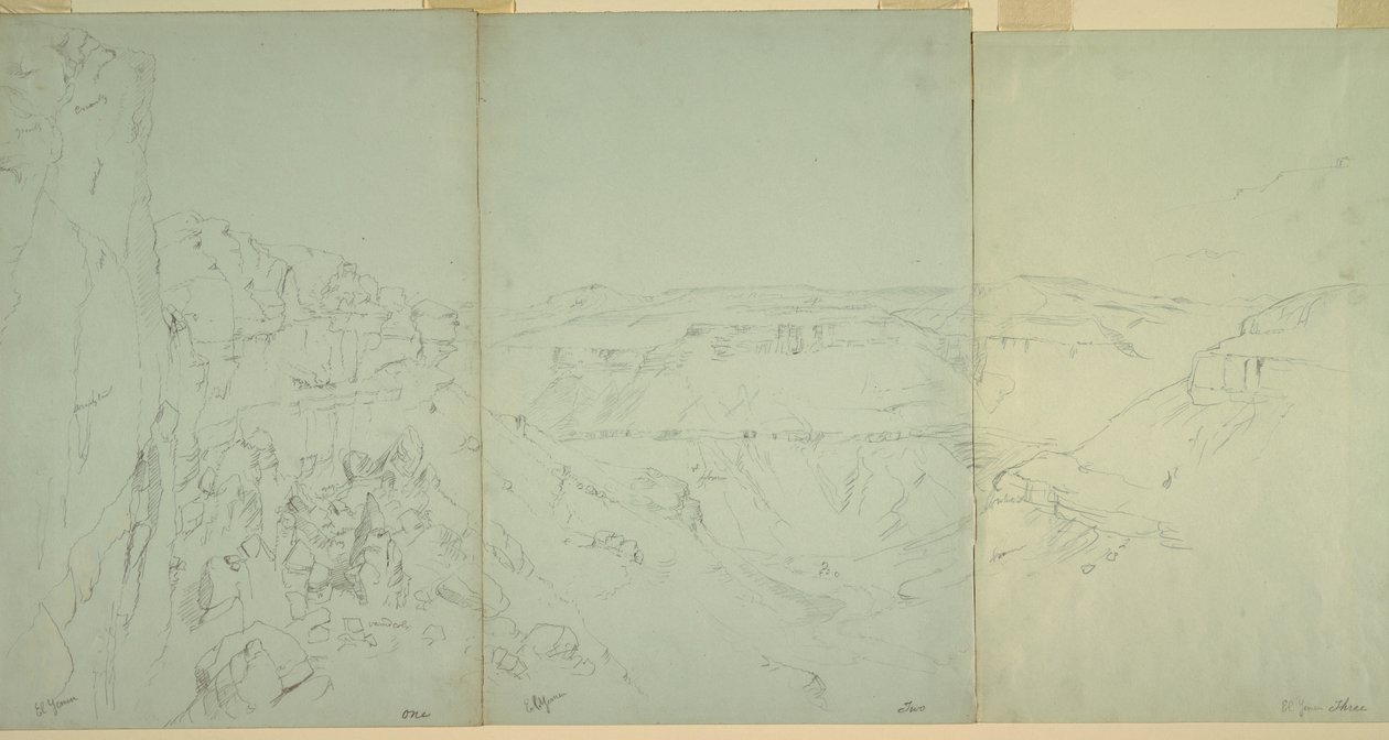 素描，埃尔耶曼的风景，1868 年 作者 弗雷德里克·埃德温·丘奇