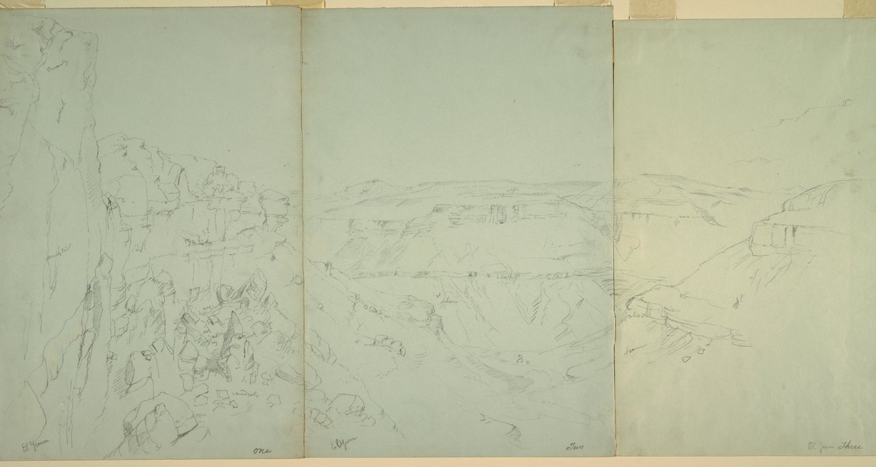 素描，埃尔耶曼的风景，1868 年 作者 弗雷德里克·埃德温·丘奇