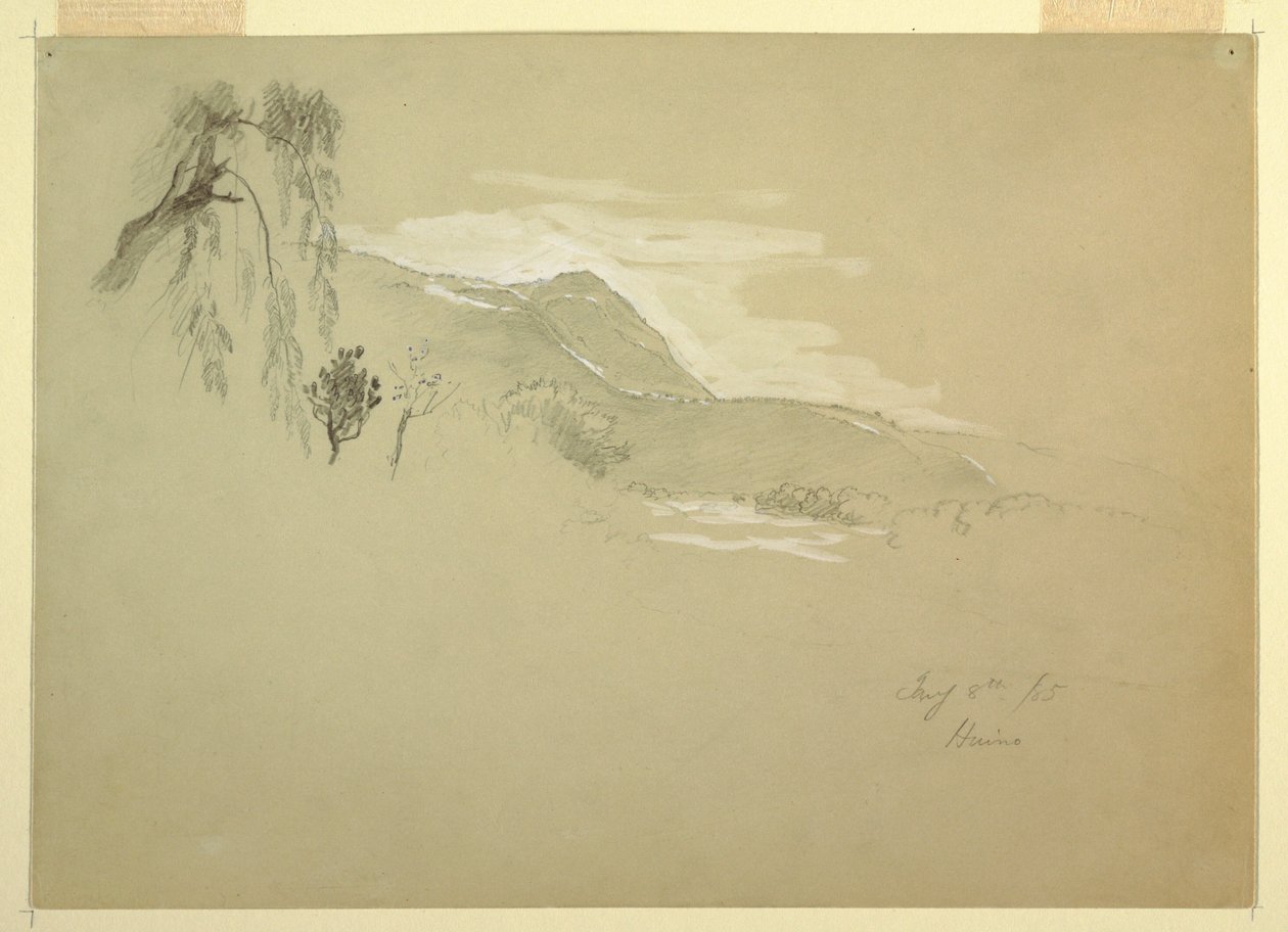 素描，墨西哥惠诺附近的风景，1885 年 1 月 8 日 作者 弗雷德里克·埃德温·丘奇