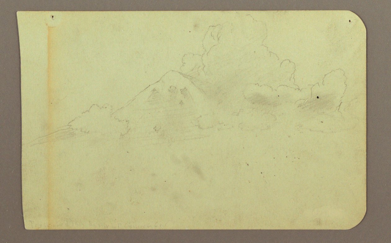 素描，有云的风景；背面：山，1883 年 作者 弗雷德里克·埃德温·丘奇