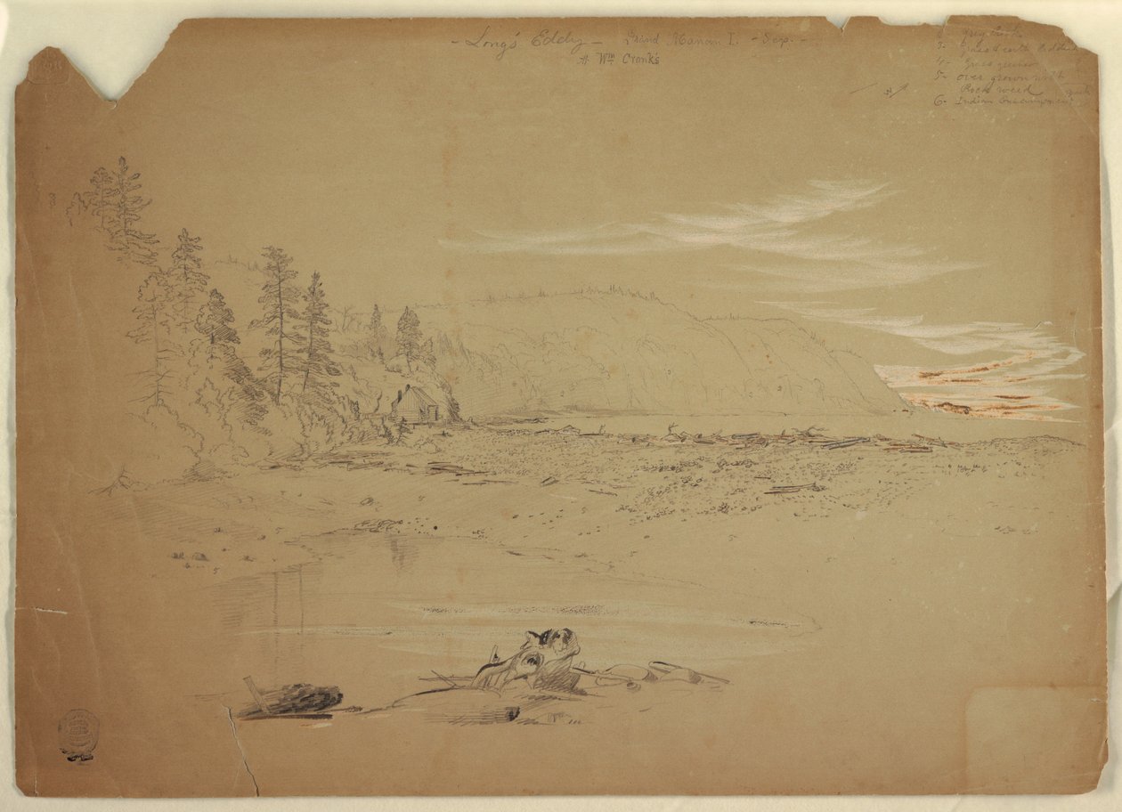 绘图，加拿大大马南岛长涡，1851 年 9 月 作者 弗雷德里克·埃德温·丘奇