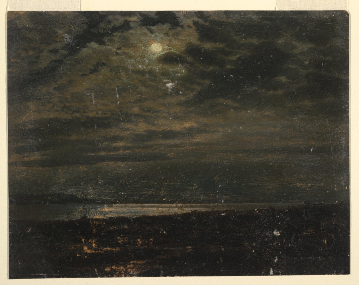 素描，缅因州海岸，月光下，1845-55 年 作者 弗雷德里克·埃德温·丘奇
