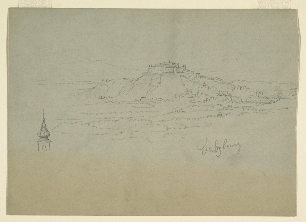 素描，山区小镇的图案，1868 年 作者 弗雷德里克·埃德温·丘奇