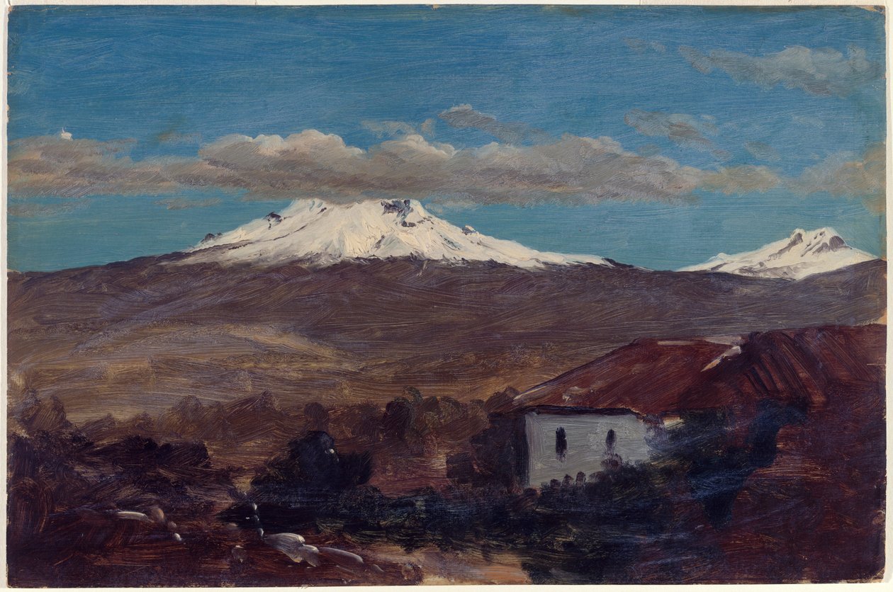 素描，从厄瓜多尔里奥班巴拍摄的钦博拉索山，1857 年 作者 弗雷德里克·埃德温·丘奇