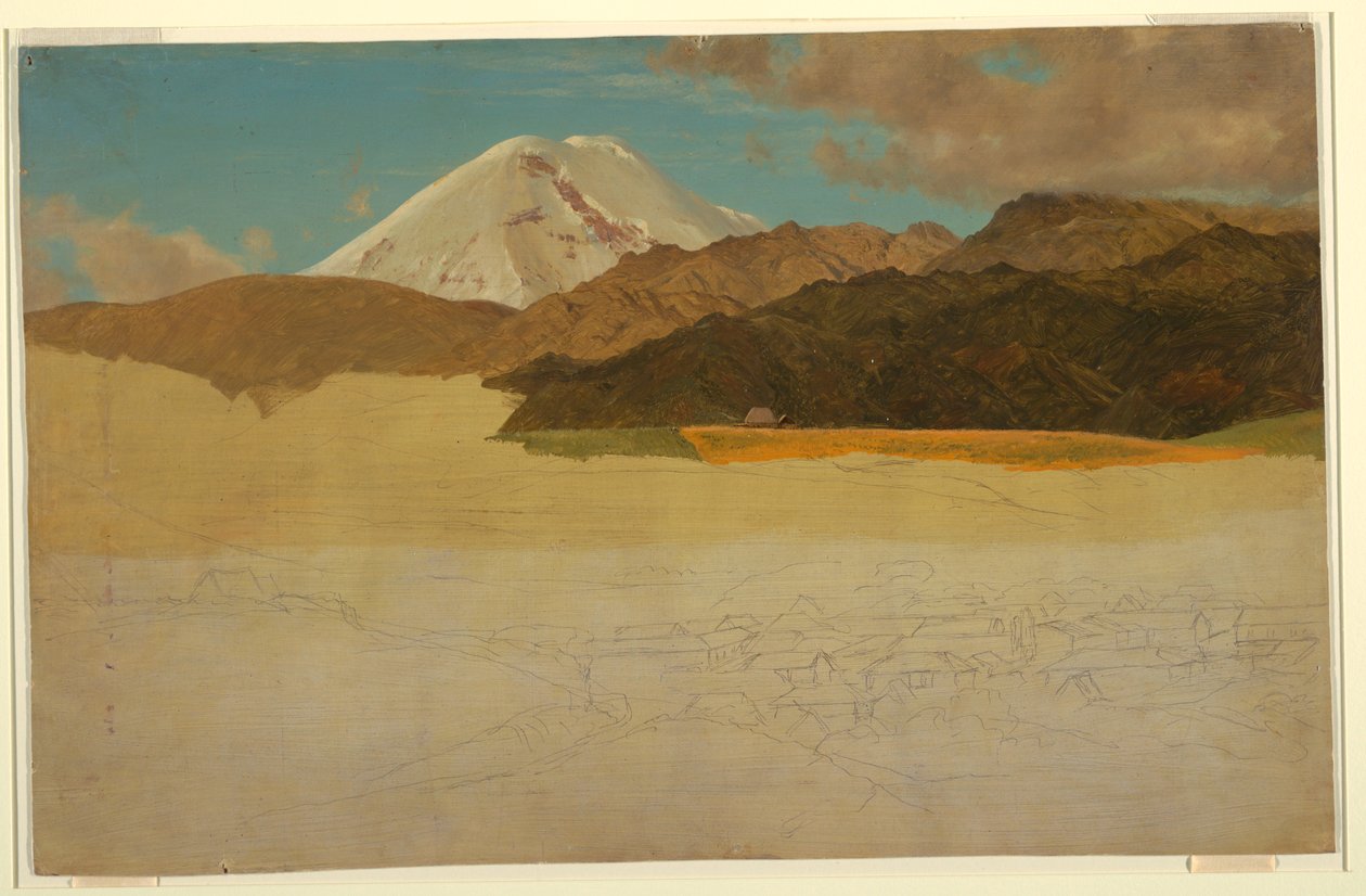绘画，厄瓜多尔钦博拉索山和瓜兰达，1857 年 5 月或 6 月 作者 弗雷德里克·埃德温·丘奇