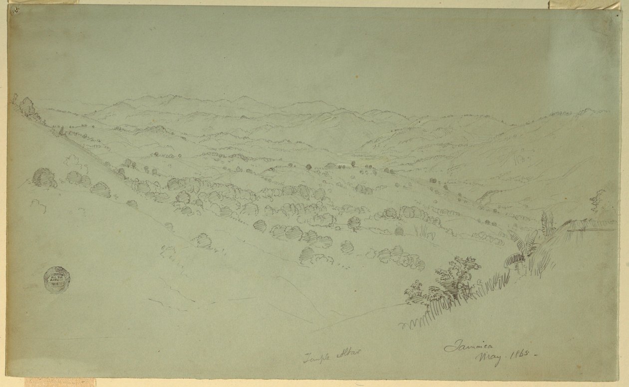 素描，山区风景，牙买加，1865 年 作者 弗雷德里克·埃德温·丘奇
