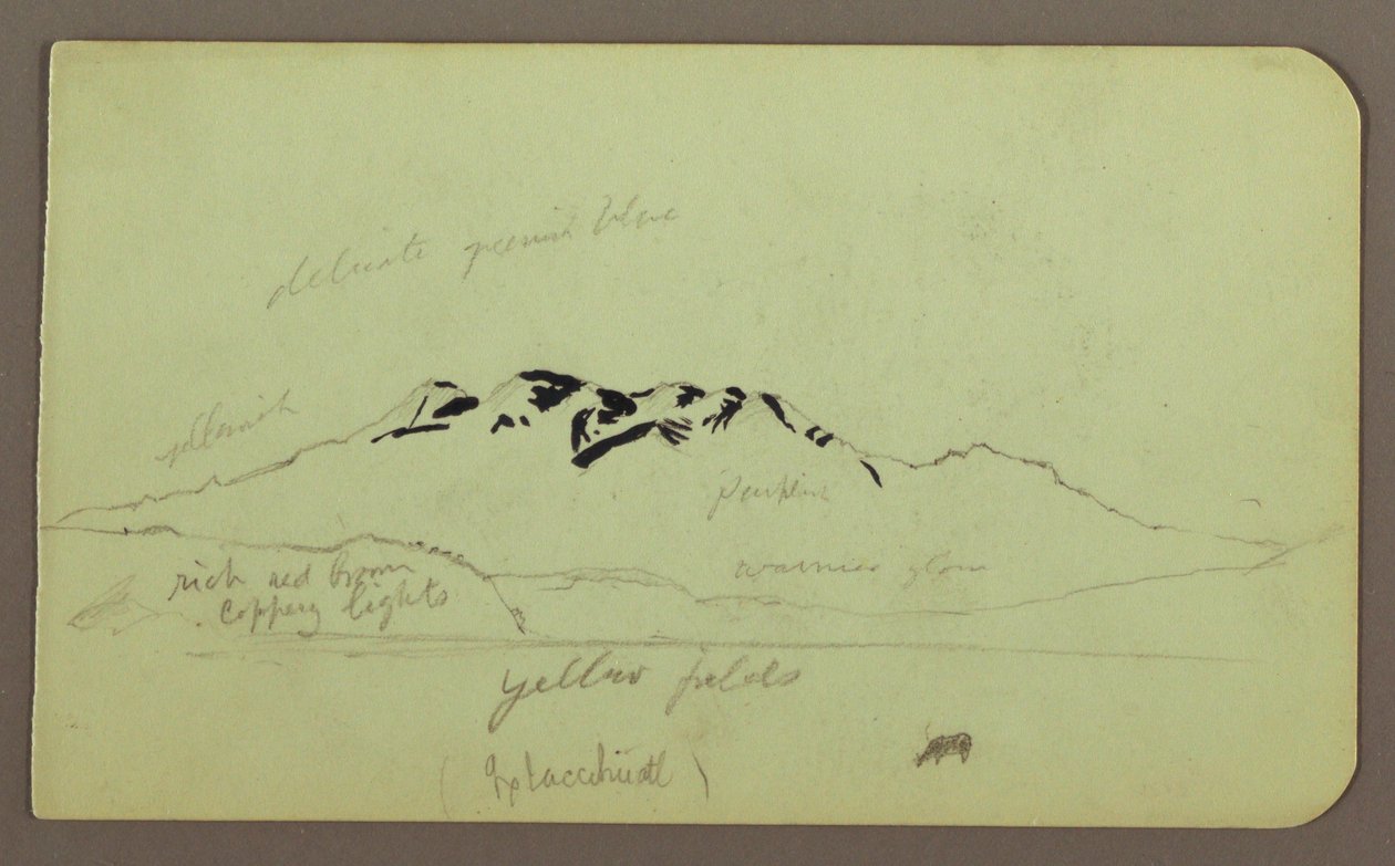 素描，山景，"伊塔奇瓦特尔"；背面：山峰，1883 年 作者 弗雷德里克·埃德温·丘奇