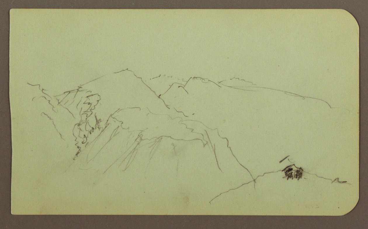 素描，山景；背面：风景，1883 年 作者 弗雷德里克·埃德温·丘奇