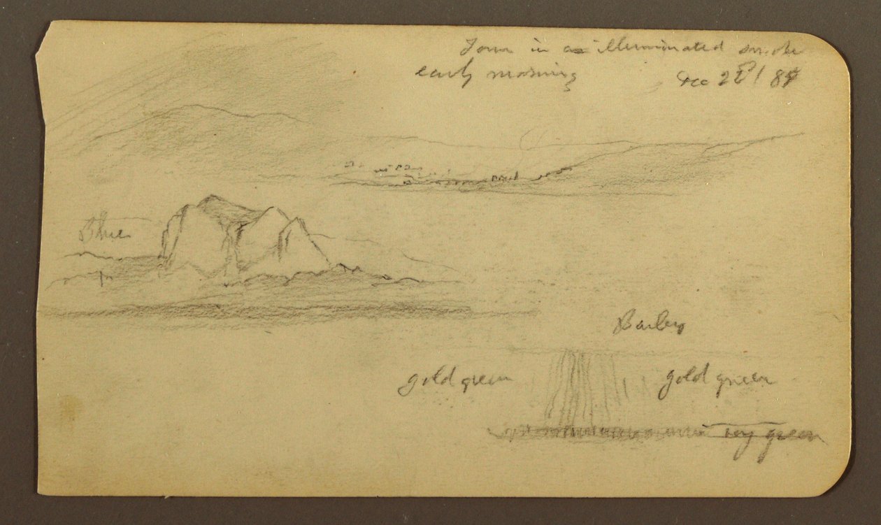 素描，山地风景；背面：山侧面，托卡特卡斯，1884 年 12 月 22 日 作者 弗雷德里克·埃德温·丘奇