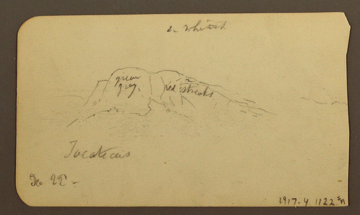 素描，山地风景；背面：山侧面，托卡特卡斯，1884 年 12 月 22 日 作者 弗雷德里克·埃德温·丘奇