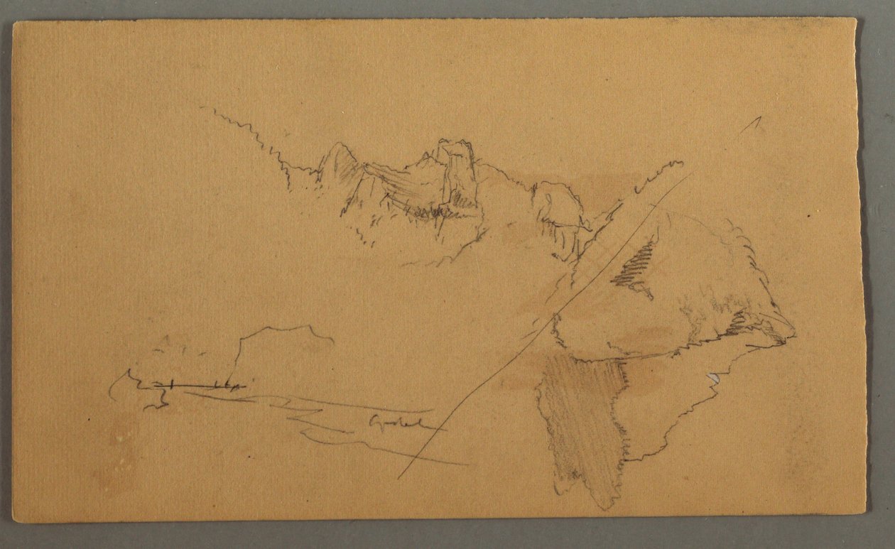 素描，山峰，1868 年 作者 弗雷德里克·埃德温·丘奇