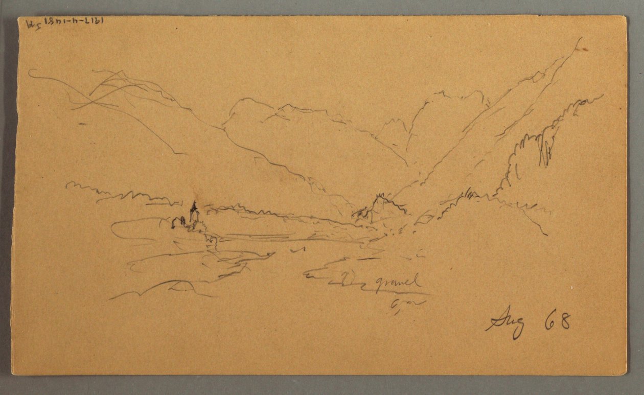 素描，山峰，1868 年 作者 弗雷德里克·埃德温·丘奇