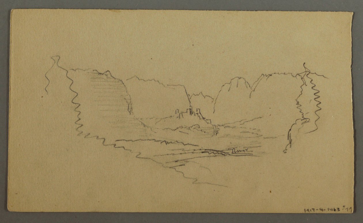 素描，山峰，路边神龛，1868 年 8 月 作者 弗雷德里克·埃德温·丘奇