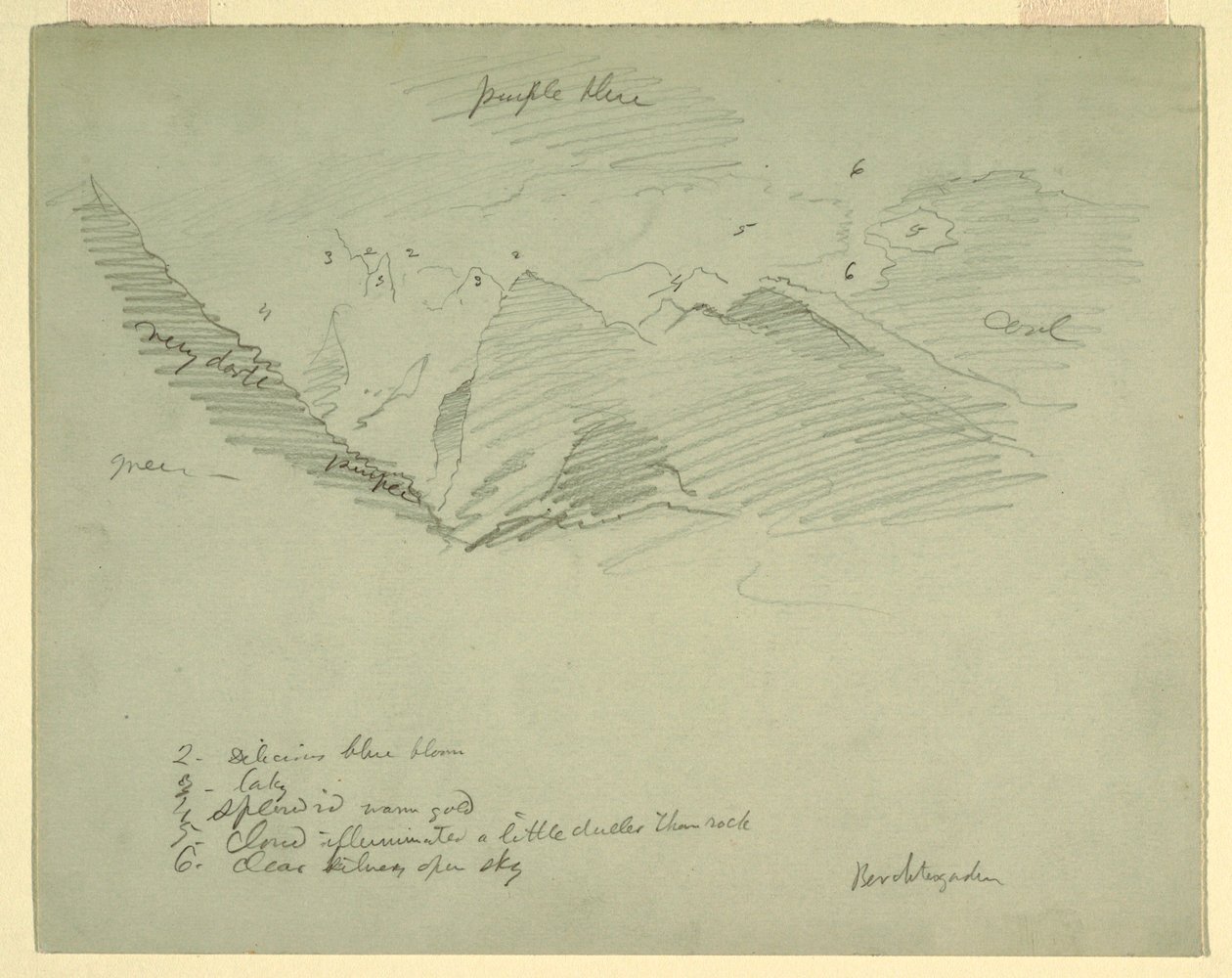 绘画，巴伐利亚贝希特斯加登附近的山峰，1868 年 6-7 月 作者 弗雷德里克·埃德温·丘奇