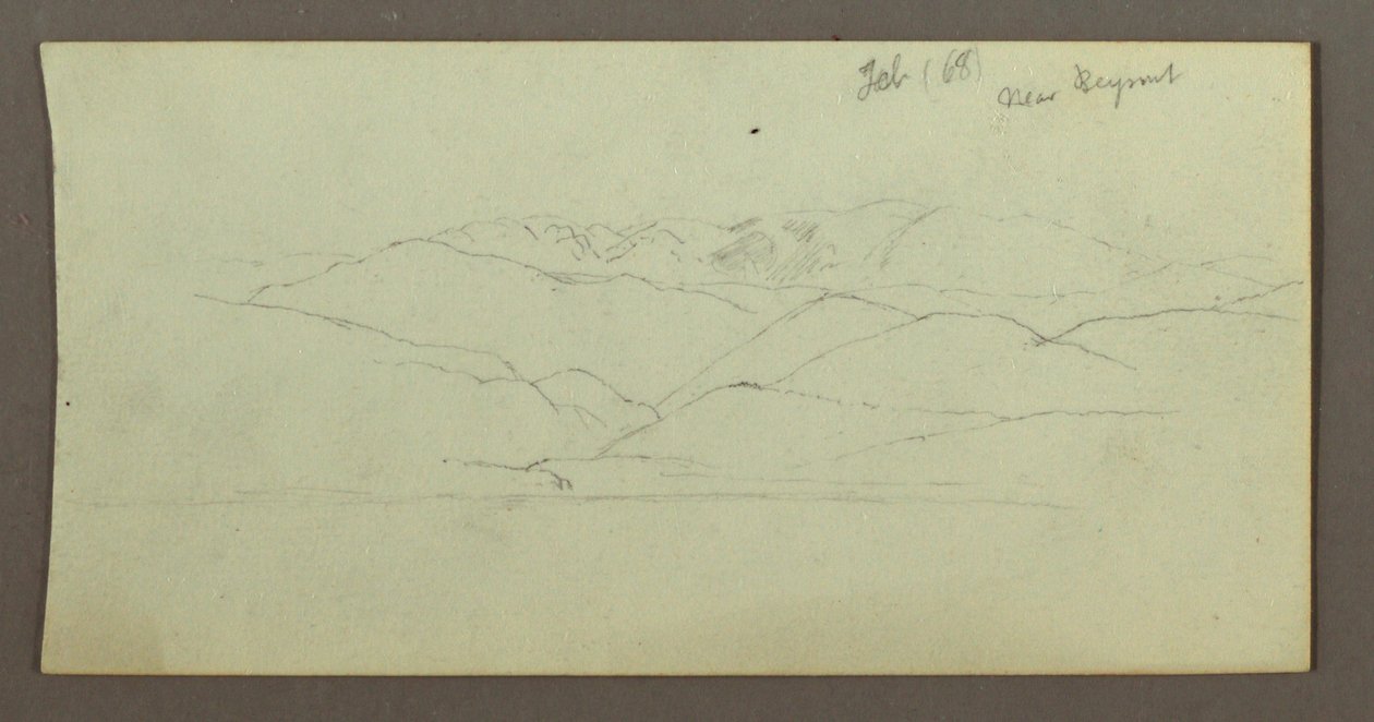 素描，山脉，1868 年 2 月 作者 弗雷德里克·埃德温·丘奇