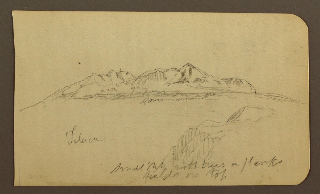 素描，托卢卡山脉；背面：托卢卡山脉，1885 年 1 月 7 日 作者 弗雷德里克·埃德温·丘奇