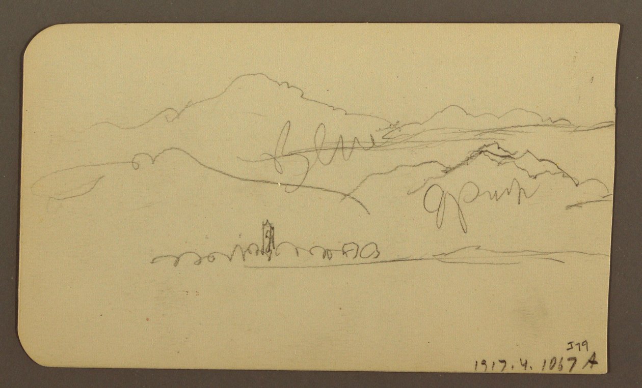 图画，山脉，托卢卡；背面：阶梯，山脉，托卢卡，1885 年 1 月 7 日 作者 弗雷德里克·埃德温·丘奇