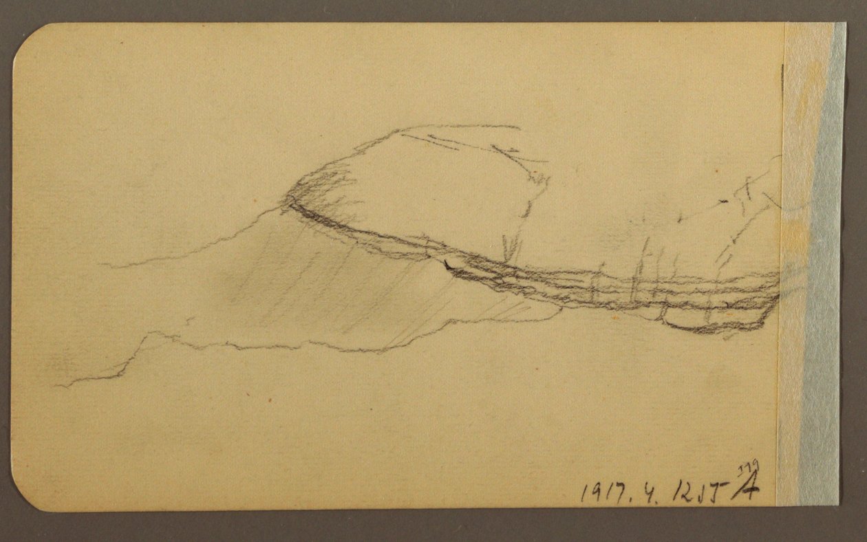 素描，山边，炮塔；背面：山边，1889 年 作者 弗雷德里克·埃德温·丘奇