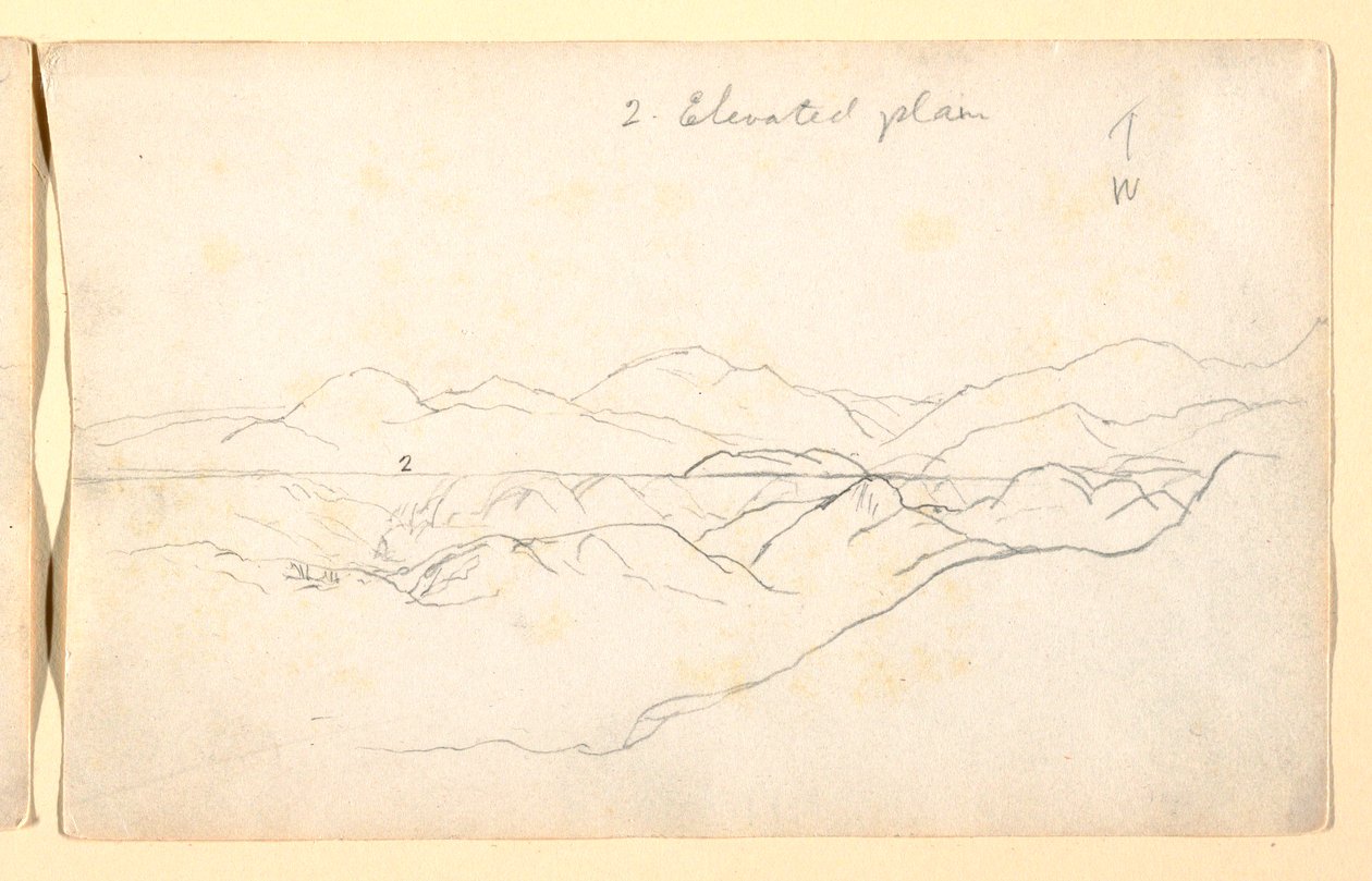 素描，山区风景，哥伦比亚，1853 年 作者 弗雷德里克·埃德温·丘奇