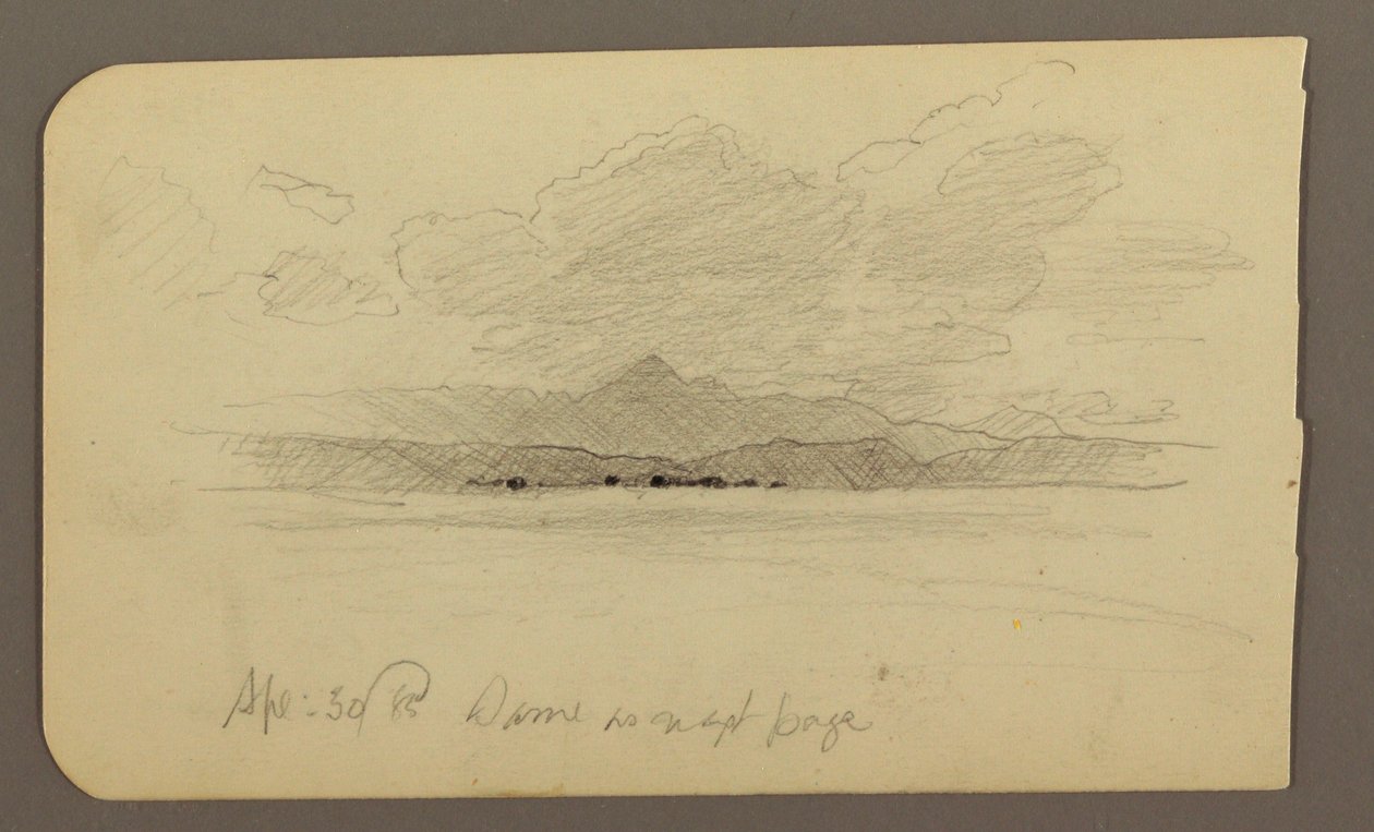 素描，山景，托卢卡；背面：山，托卢卡，1885 年 4 月 20 日 作者 弗雷德里克·埃德温·丘奇