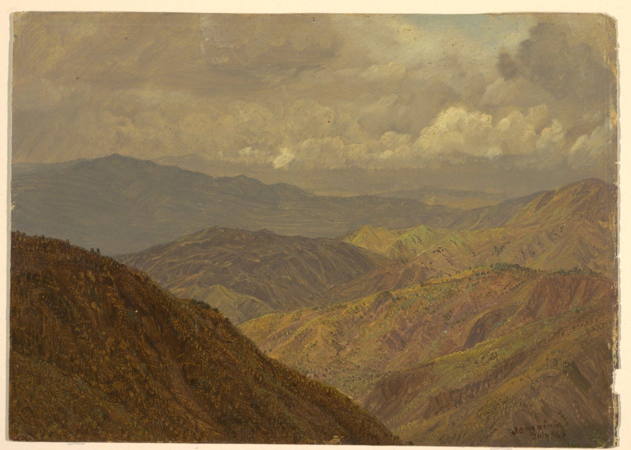 素描，山区风景，1865 年 7 月 作者 弗雷德里克·埃德温·丘奇