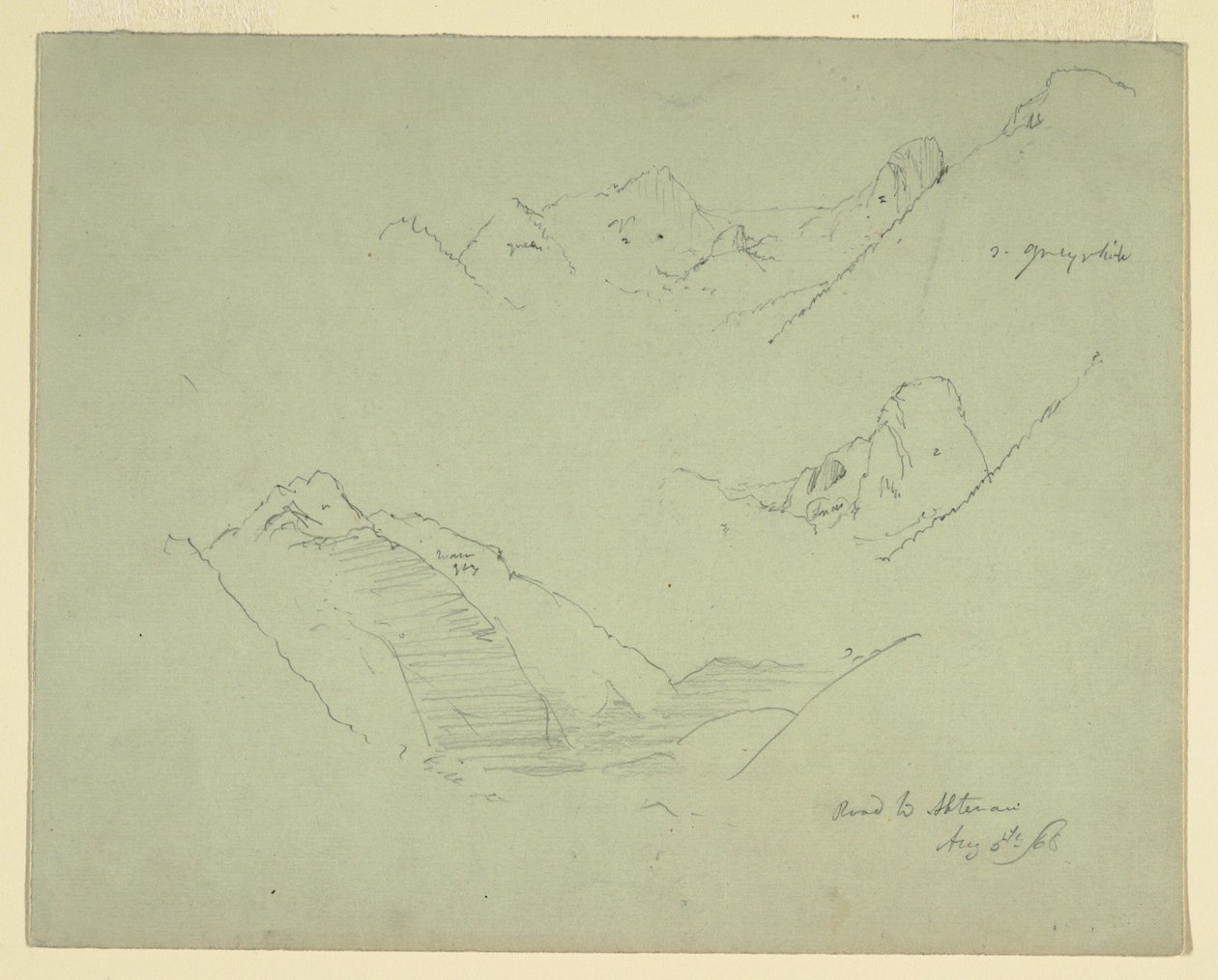 绘画，萨尔茨卡默古特，阿夫特瑙附近的山脉，1868 年 8 月 5 日 作者 弗雷德里克·埃德温·丘奇
