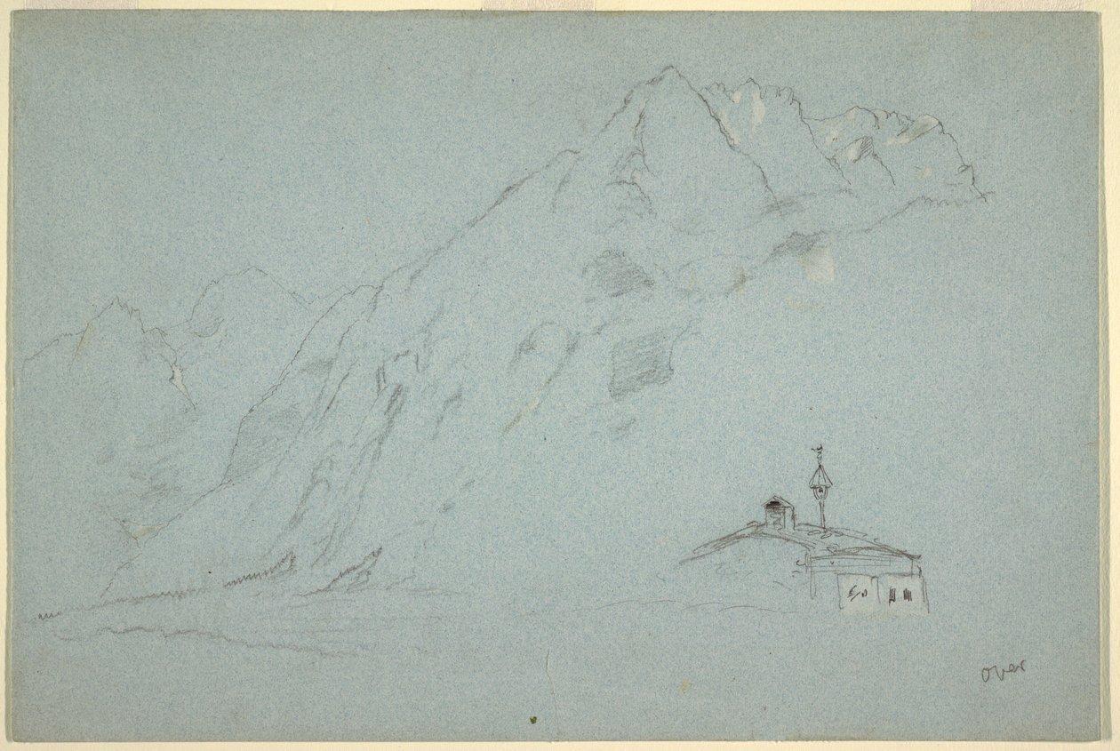 绘图，阿伯滕瑙附近的山脉。萨尔茨卡默古特，1868 年 8 月 5 日 作者 弗雷德里克·埃德温·丘奇