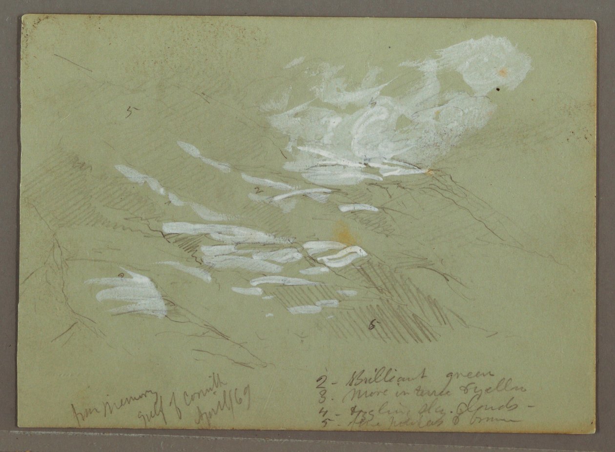 绘画，山边，1869 年 4 月 作者 弗雷德里克·埃德温·丘奇