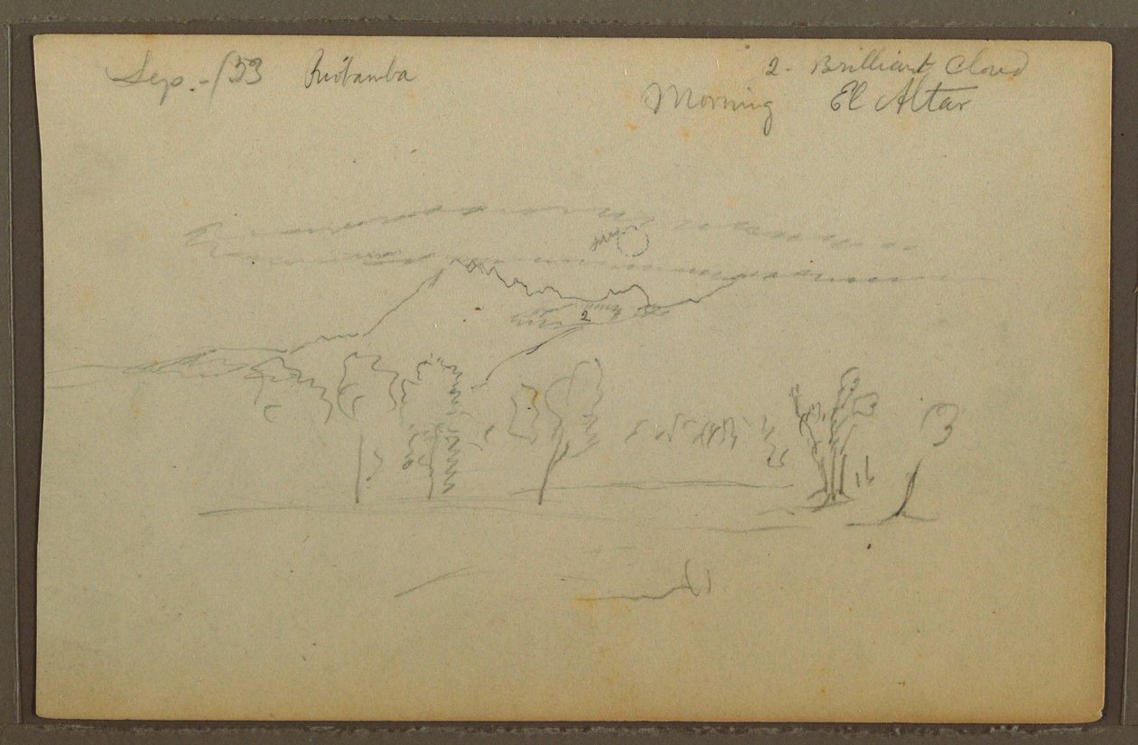 绘画，祭坛山，厄瓜多尔里奥巴马，1853 年 9 月 作者 弗雷德里克·埃德温·丘奇