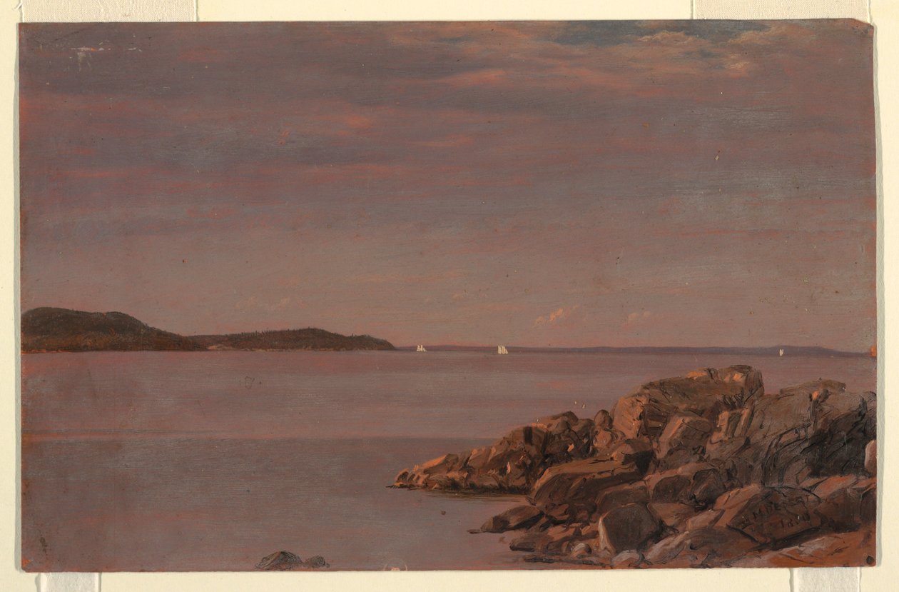 绘画，沙漠岛山，缅因州海岸，1850 年 作者 弗雷德里克·埃德温·丘奇