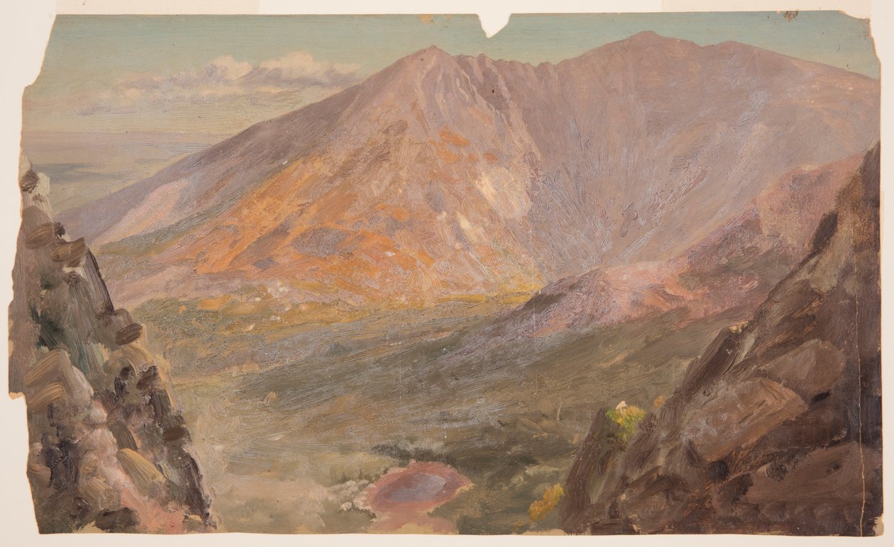 素描，南特纳山的卡塔丁山、大盆地，1877 年 作者 弗雷德里克·埃德温·丘奇