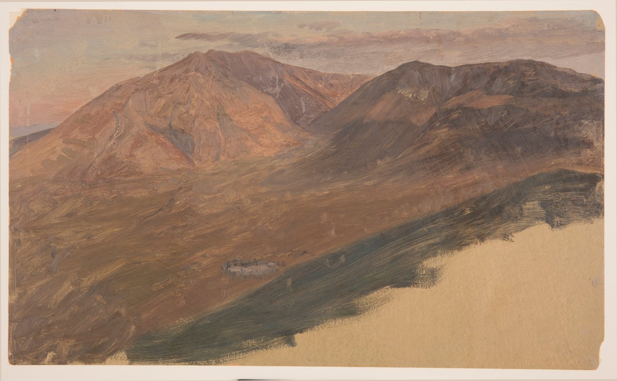 素描，远处的卡塔丁山和特纳，1860-78 年 作者 弗雷德里克·埃德温·丘奇