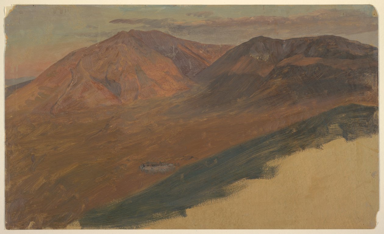 素描，远处的卡塔丁山和特纳，1860-78 年 作者 弗雷德里克·埃德温·丘奇