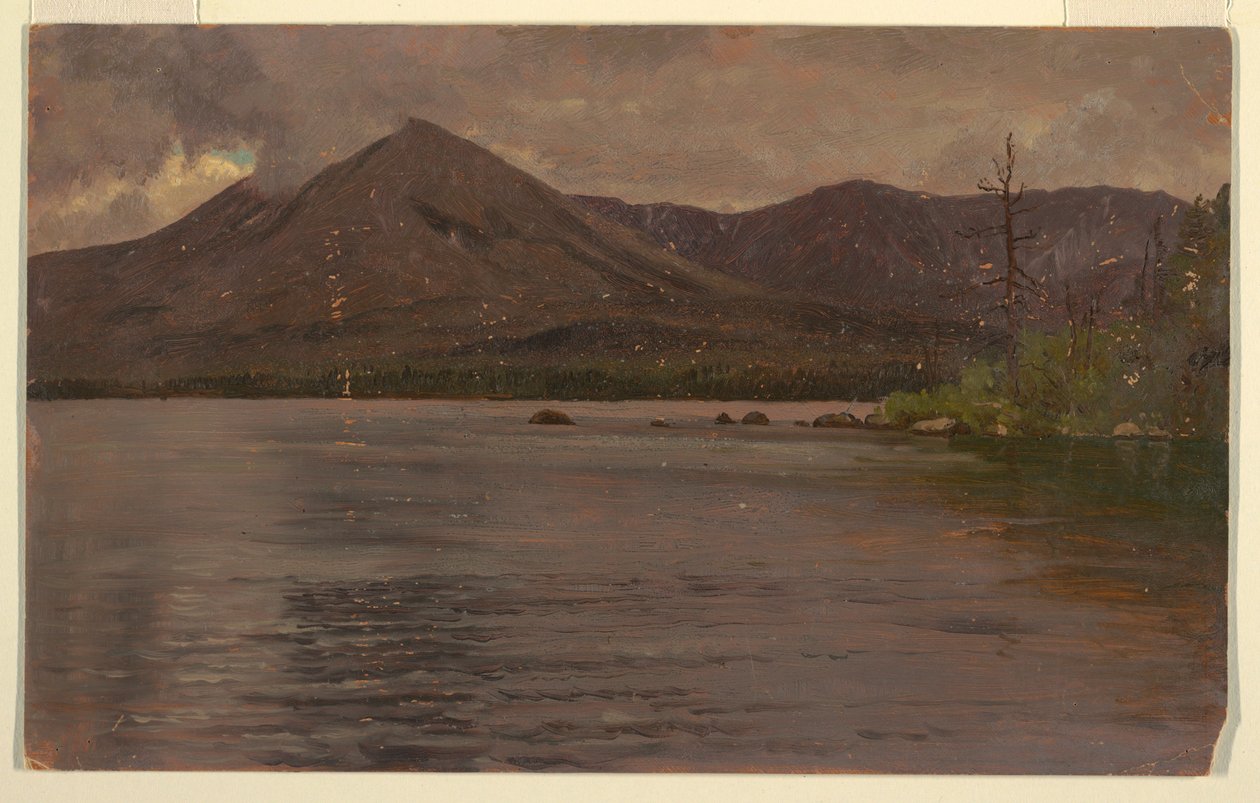 绘画，卡塔丁山，来自卡塔丁湖，1877 年 作者 弗雷德里克·埃德温·丘奇