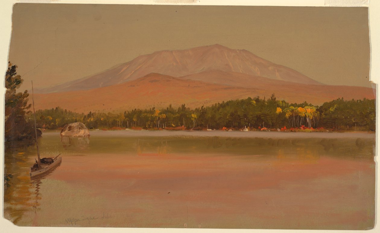 素描，从托格池塘看卡塔丁山，1875-80 年 作者 弗雷德里克·埃德温·丘奇