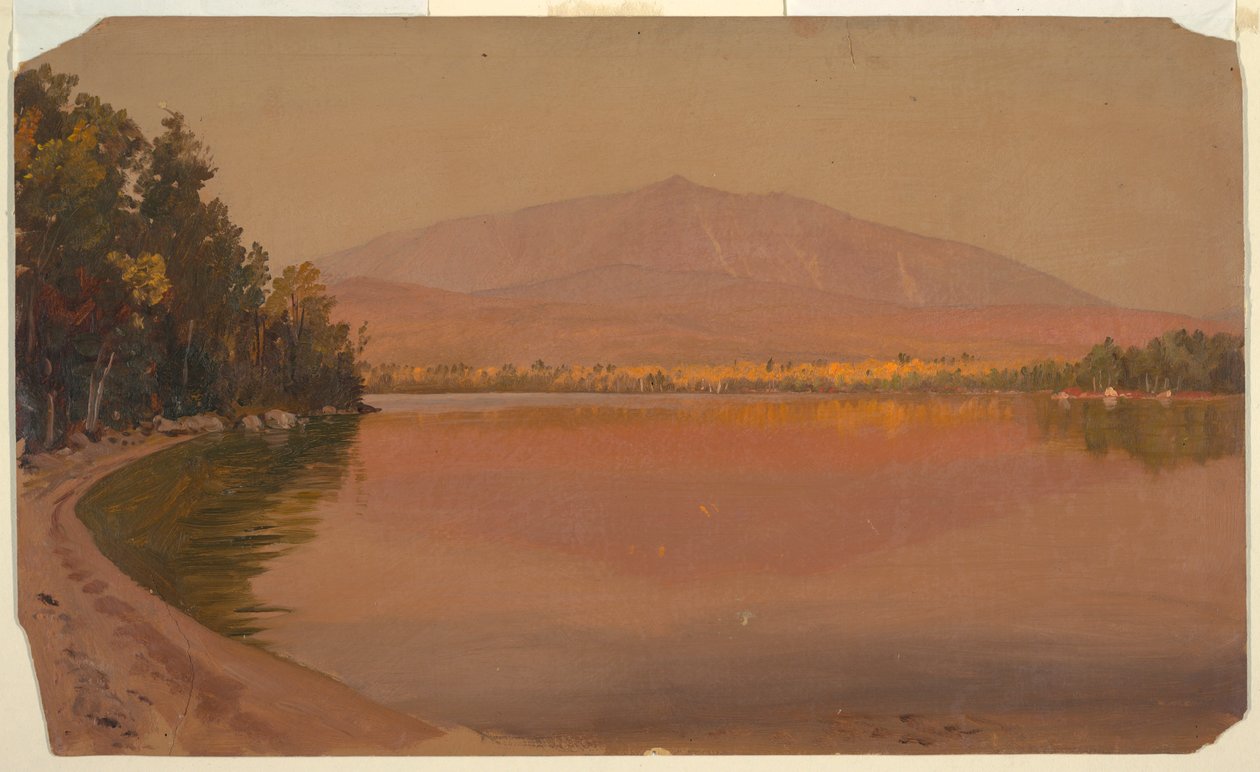 素描，从托格池塘看卡塔丁山，1878 年 作者 弗雷德里克·埃德温·丘奇