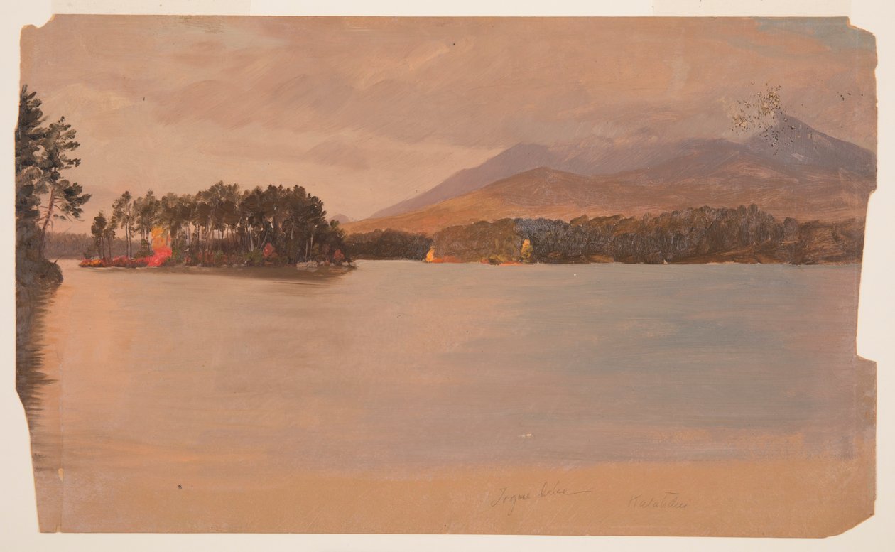 素描，从托格池塘看卡塔丁山，1878 年 作者 弗雷德里克·埃德温·丘奇