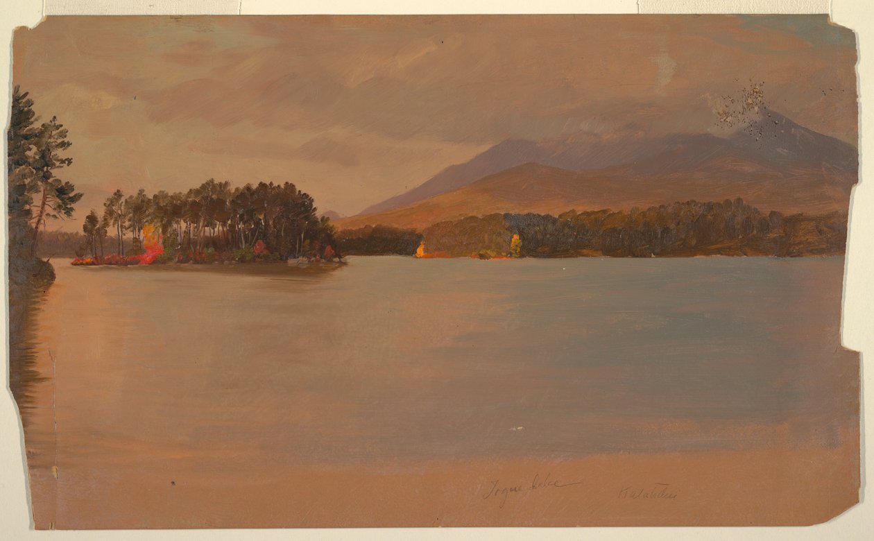 素描，从托格池塘看卡塔丁山，1878 年 作者 弗雷德里克·埃德温·丘奇