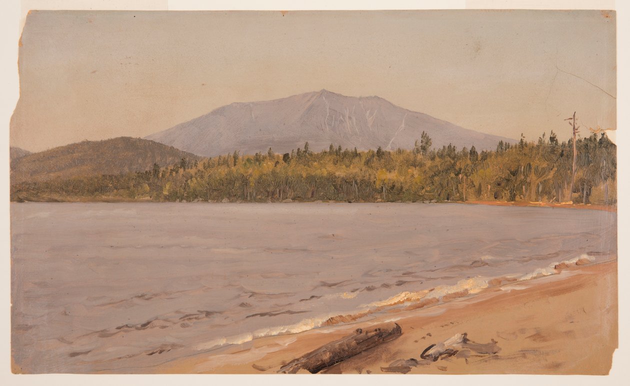 图画，从 Togue Pond 望 Katahdin 山，可能创作于 1878 年 作者 弗雷德里克·埃德温·丘奇