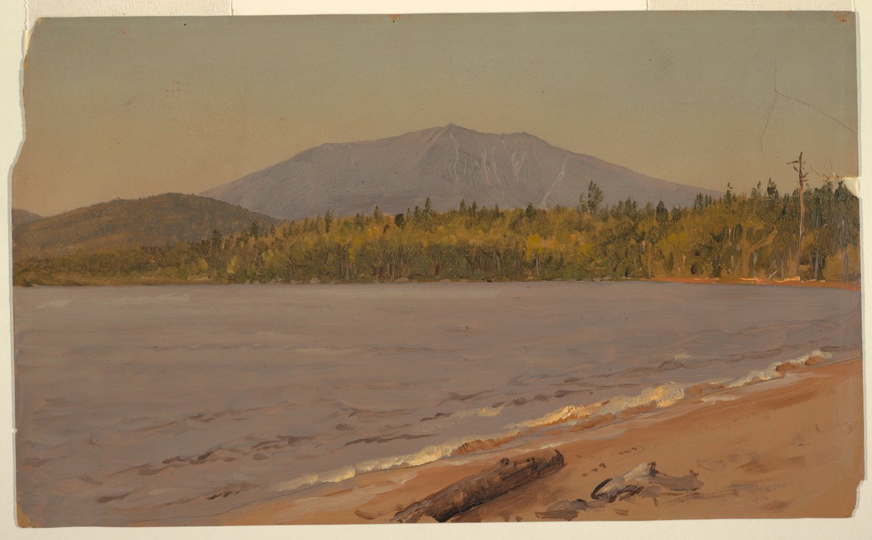 图画，从 Togue Pond 望 Katahdin 山，可能创作于 1878 年 作者 弗雷德里克·埃德温·丘奇