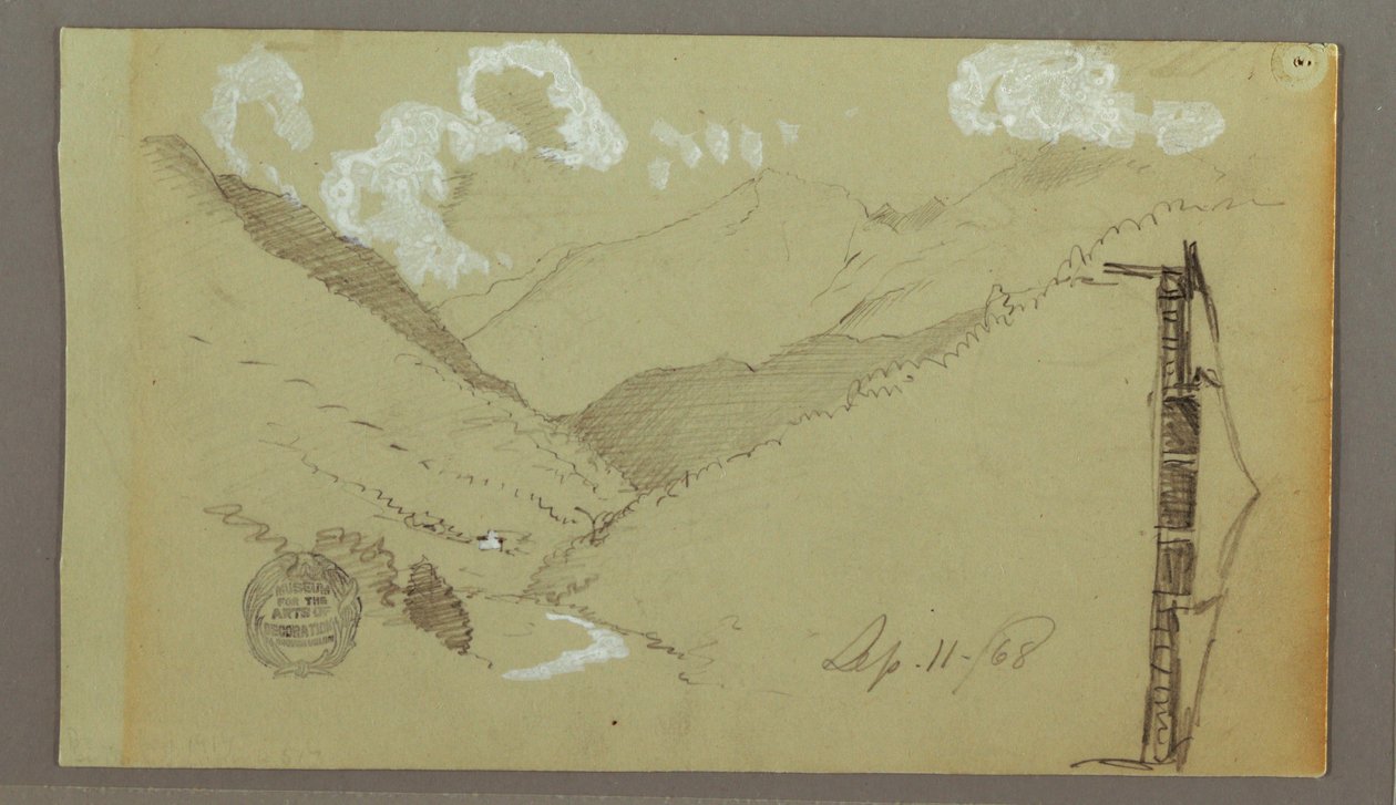 绘图，窄谷，建筑，1803 年 9 月 11 日 作者 弗雷德里克·埃德温·丘奇