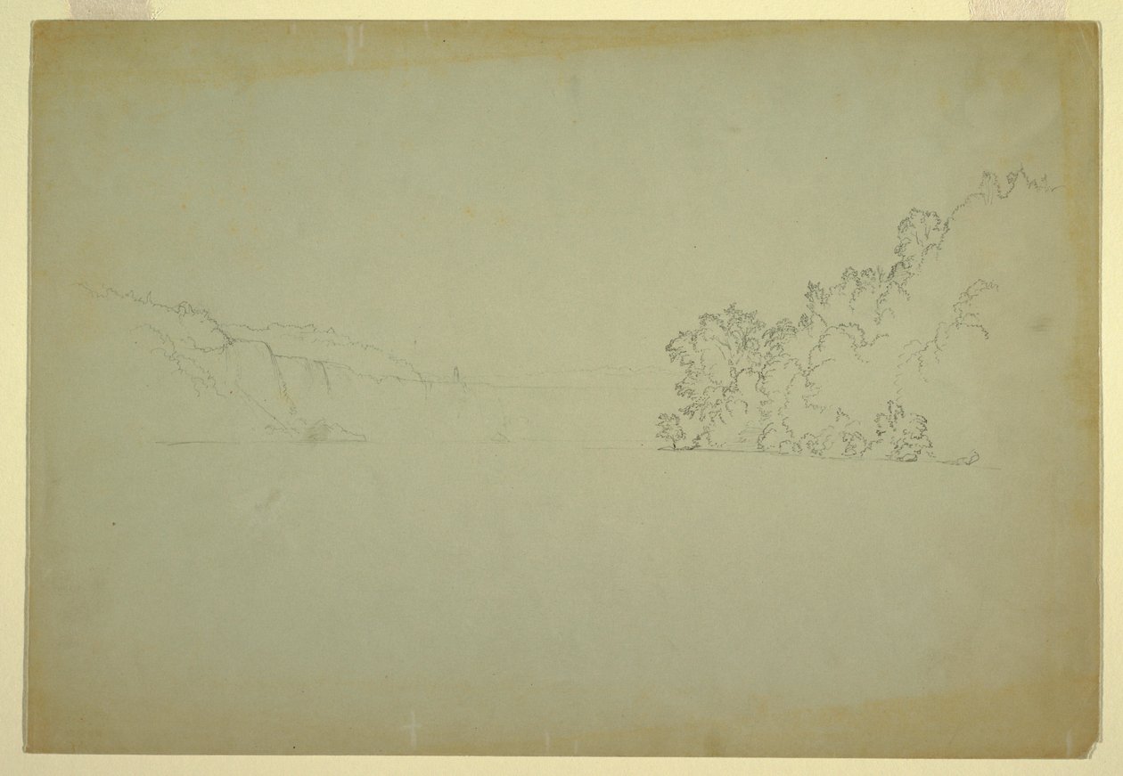 绘图，从西北方向看尼亚加拉大瀑布，1856 年 作者 弗雷德里克·埃德温·丘奇