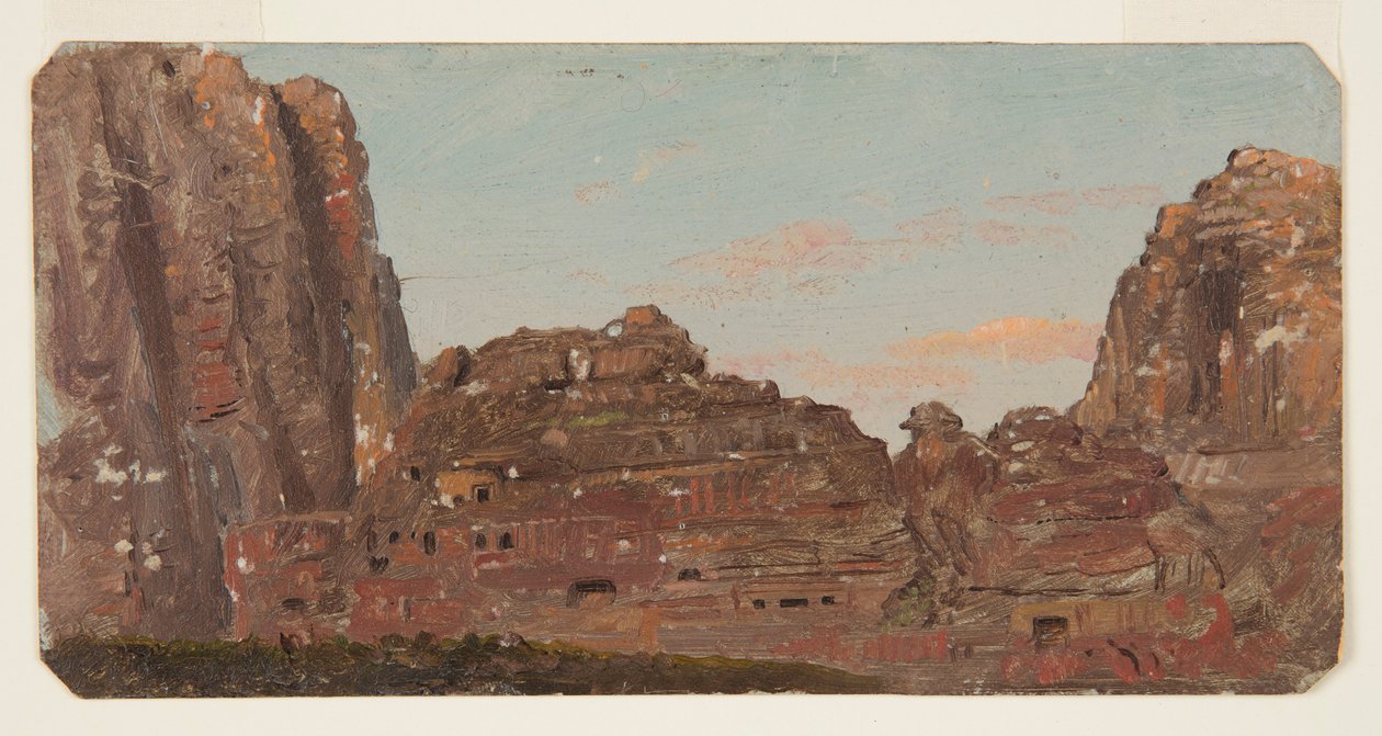 绘图，佩特拉，Khirbet en-Nasara 岩室，1868 年 2 月 作者 弗雷德里克·埃德温·丘奇