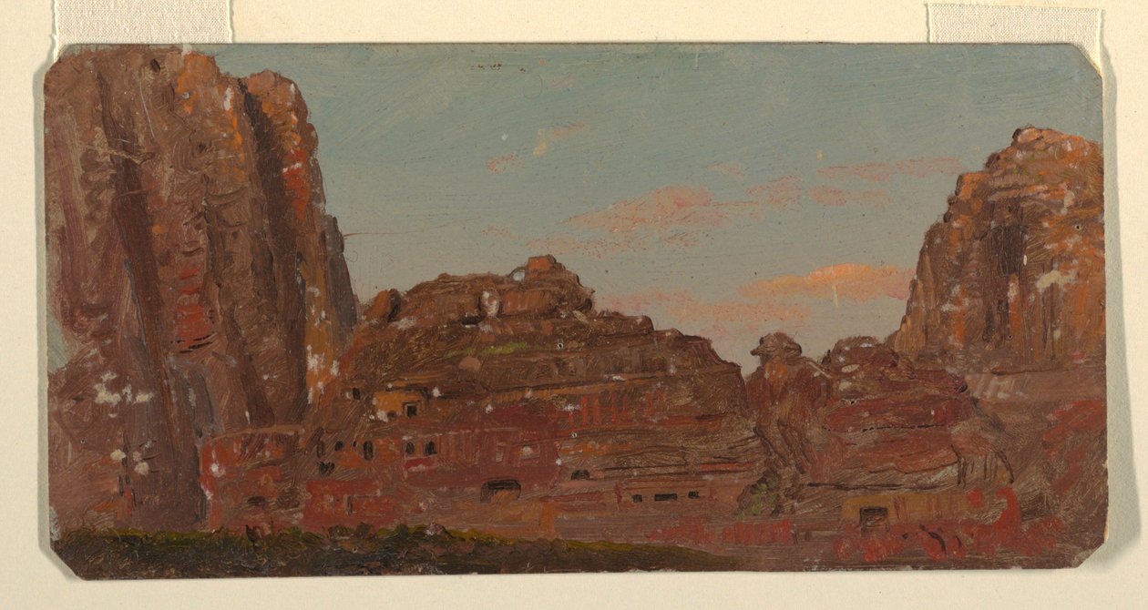 绘图，佩特拉，Khirbet en-Nasara 岩室，1868 年 2 月 作者 弗雷德里克·埃德温·丘奇