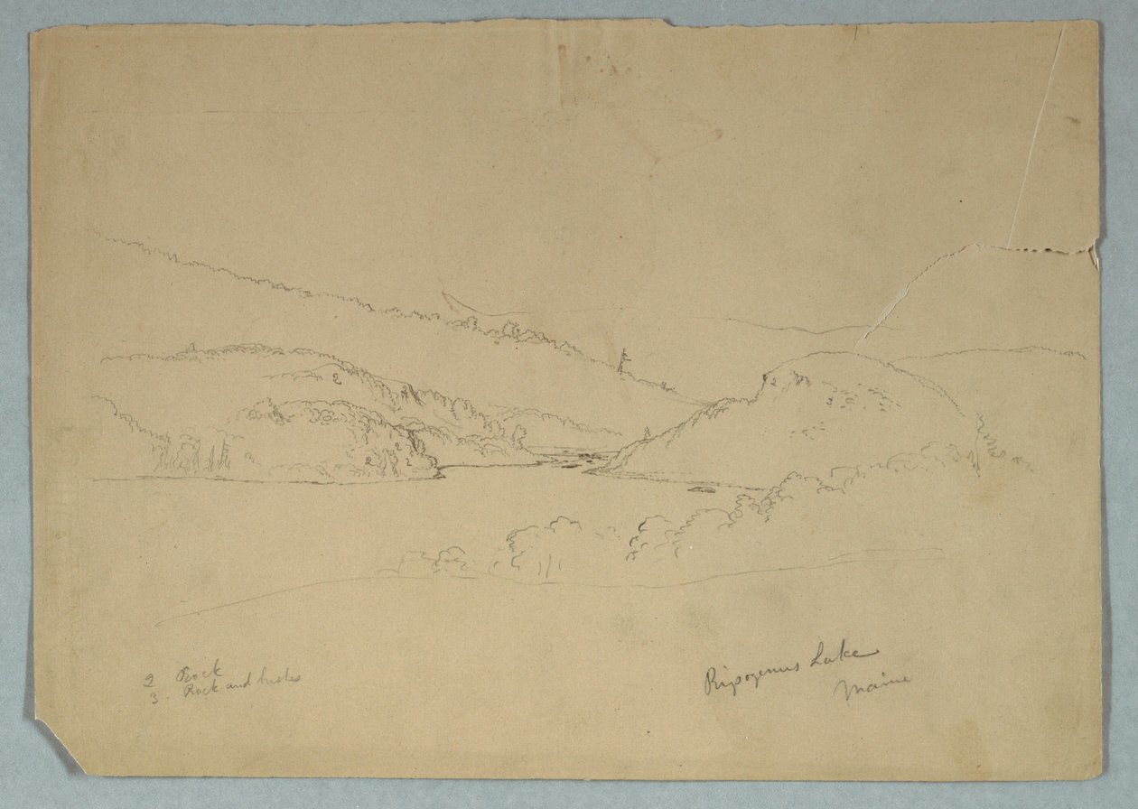 绘图，里波根斯湖，约 1855 年 作者 弗雷德里克·埃德温·丘奇