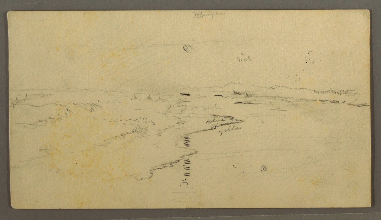 素描，河流，映月，1870 年 6 月 14 日 作者 弗雷德里克·埃德温·丘奇