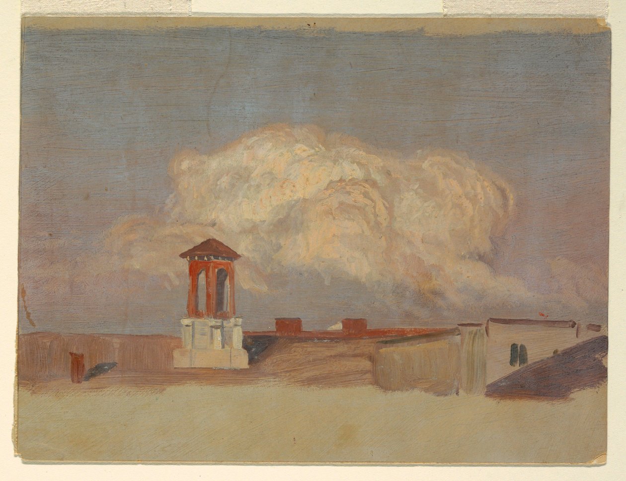 绘画，意大利小镇的屋顶，1868-69 年 作者 弗雷德里克·埃德温·丘奇