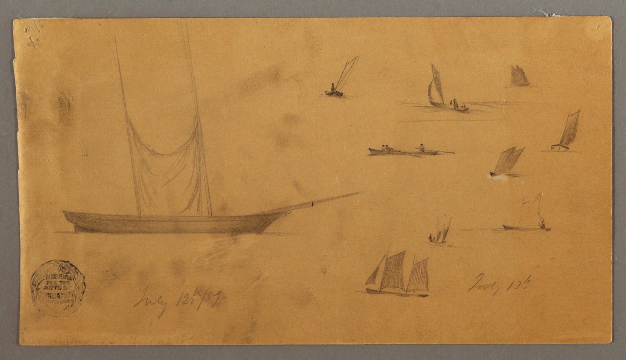 绘画，帆船研究，1859 年 7 月 12-13 日 作者 弗雷德里克·埃德温·丘奇