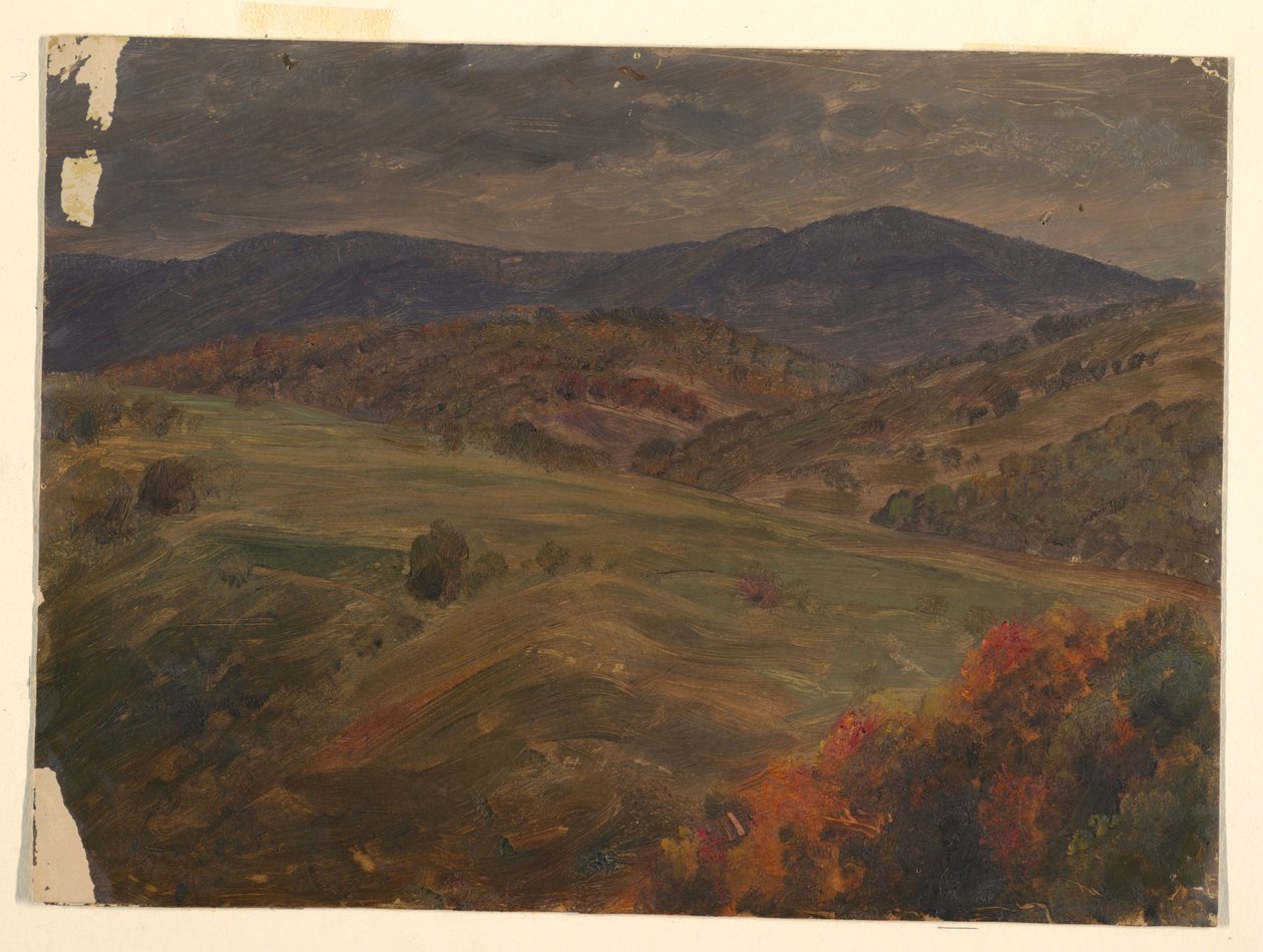 素描，卡茨基尔的场景，1870-80 年 作者 弗雷德里克·埃德温·丘奇